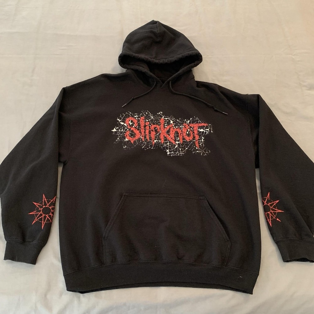 Slipknot Hoodie Mens XL Black Band Graphic Pullover Fleece Sweatshirt Horror